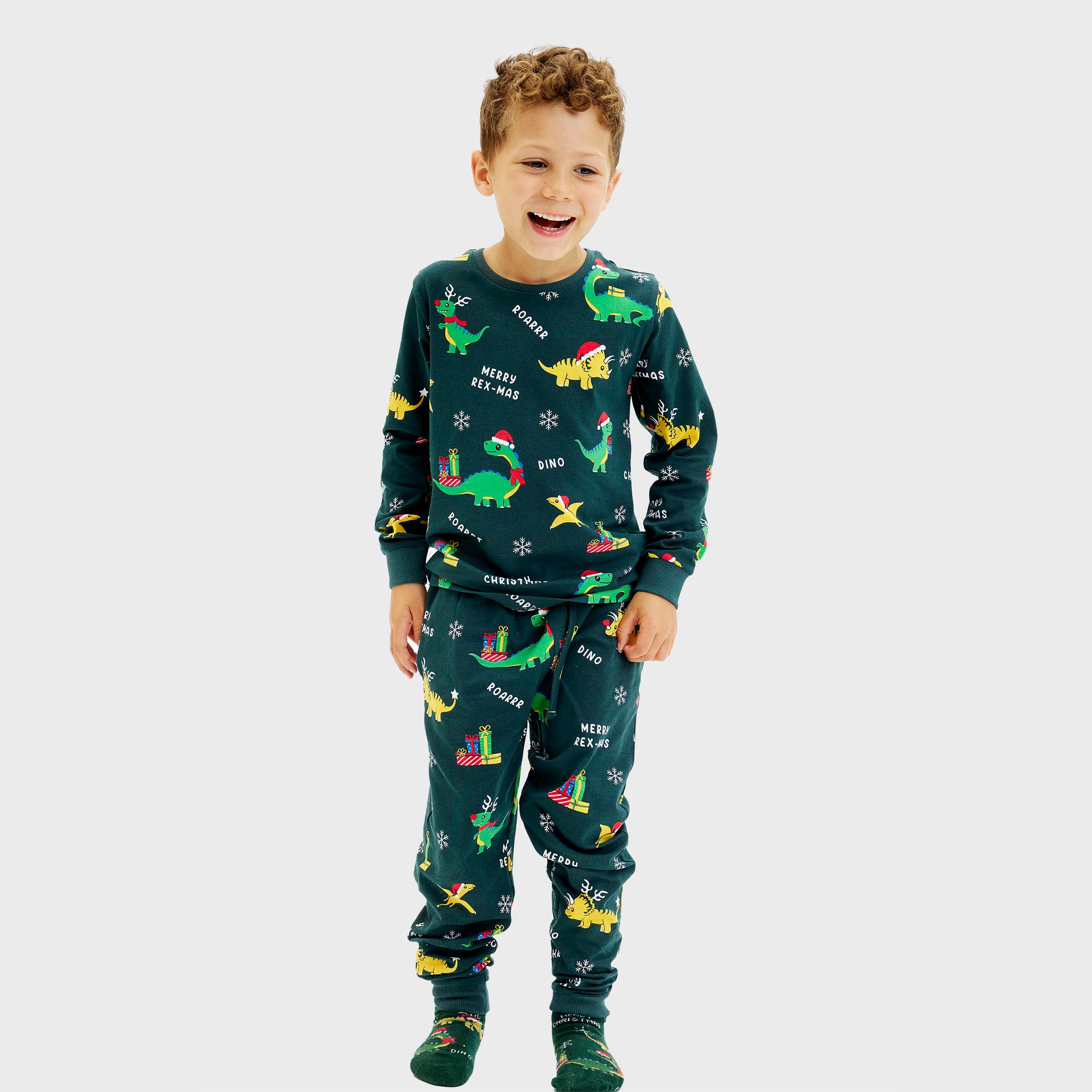 Dino Christmas pyjamas kids